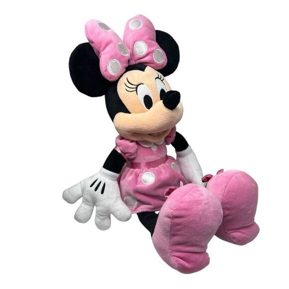 Disney Plush Minnie Mouse 17" Pink Stuffed Animal Doll Toy Polka Dot Bow Parks - Picture 7 of 7
